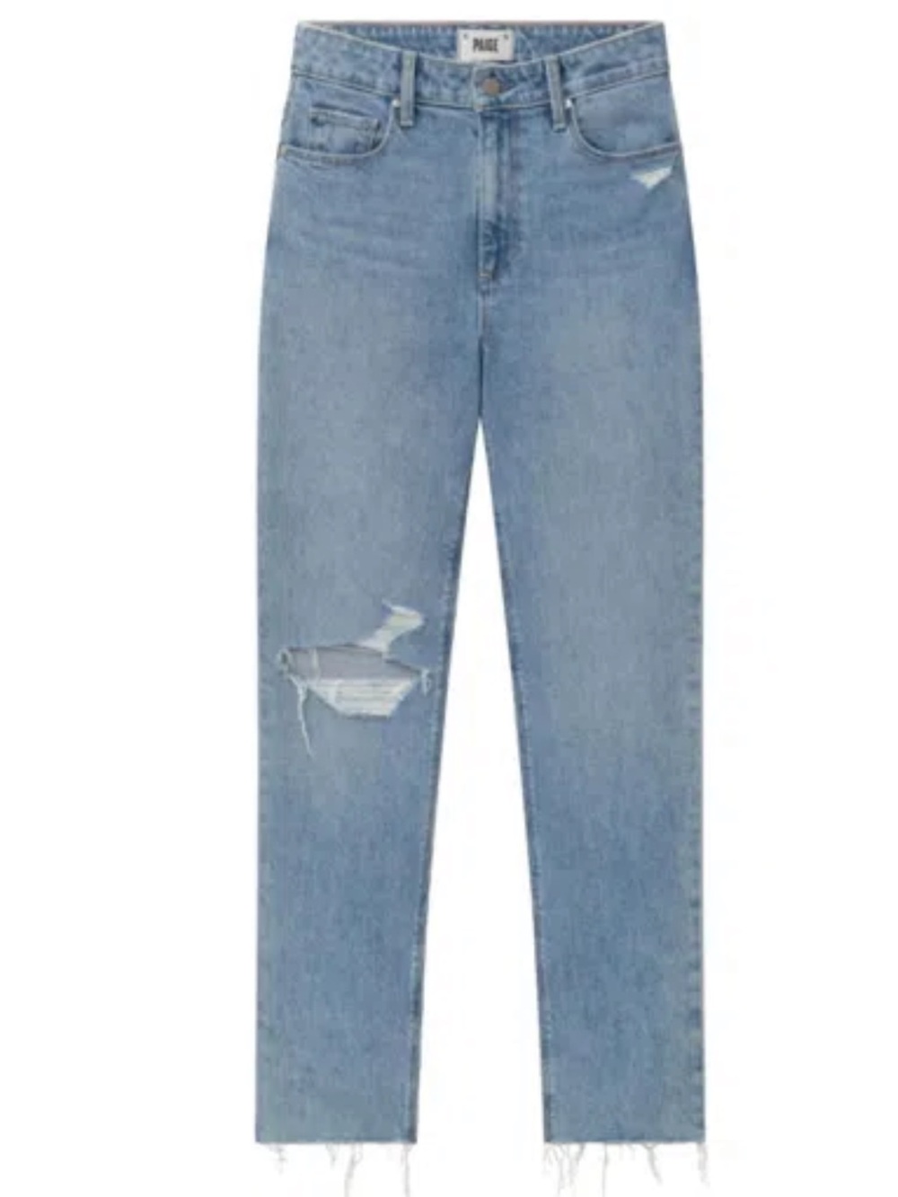 EUC Paige Stella Straight Leg Jean in Gnarly Destructed - 28